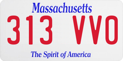 MA license plate 313VV0