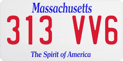MA license plate 313VV6