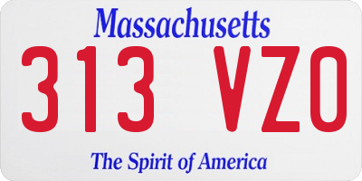 MA license plate 313VZ0