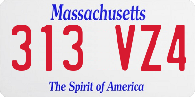 MA license plate 313VZ4