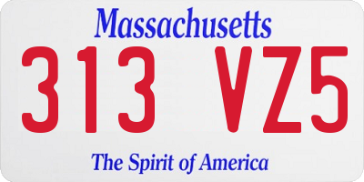MA license plate 313VZ5