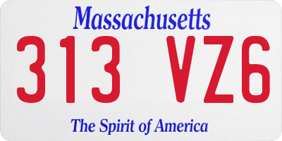 MA license plate 313VZ6