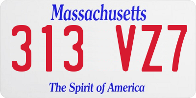 MA license plate 313VZ7