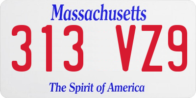 MA license plate 313VZ9