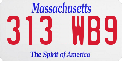 MA license plate 313WB9