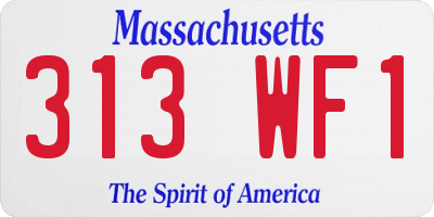 MA license plate 313WF1