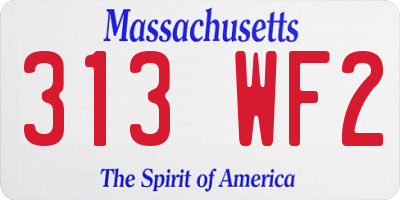 MA license plate 313WF2
