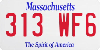 MA license plate 313WF6