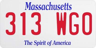 MA license plate 313WG0