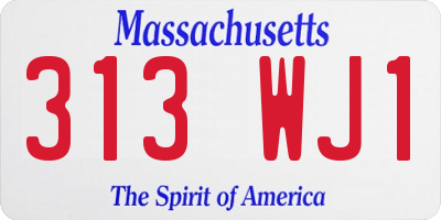 MA license plate 313WJ1