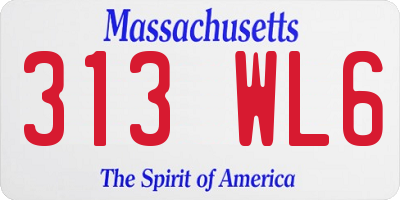 MA license plate 313WL6