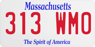 MA license plate 313WM0