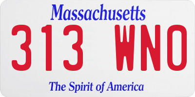 MA license plate 313WN0