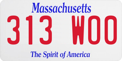 MA license plate 313WO0