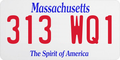 MA license plate 313WQ1