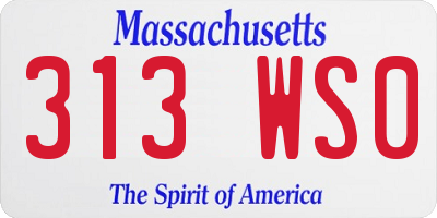MA license plate 313WS0