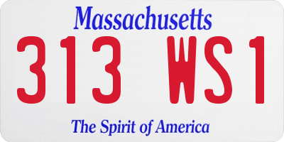 MA license plate 313WS1
