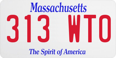 MA license plate 313WT0