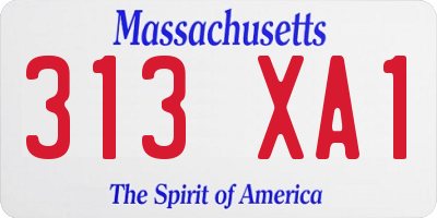 MA license plate 313XA1