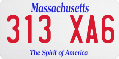 MA license plate 313XA6