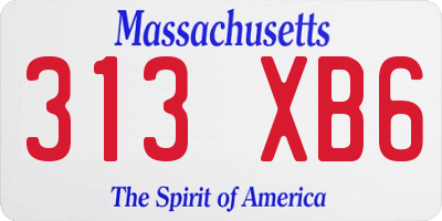MA license plate 313XB6