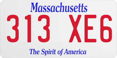 MA license plate 313XE6