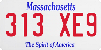 MA license plate 313XE9
