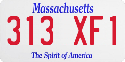 MA license plate 313XF1
