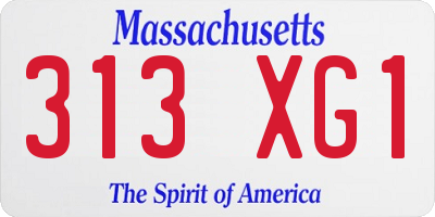 MA license plate 313XG1