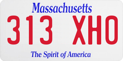 MA license plate 313XH0