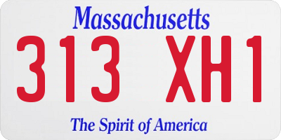 MA license plate 313XH1