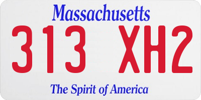 MA license plate 313XH2