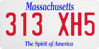 MA license plate 313XH5