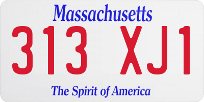 MA license plate 313XJ1