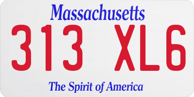MA license plate 313XL6