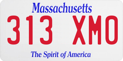 MA license plate 313XM0