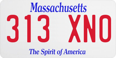 MA license plate 313XN0