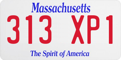 MA license plate 313XP1