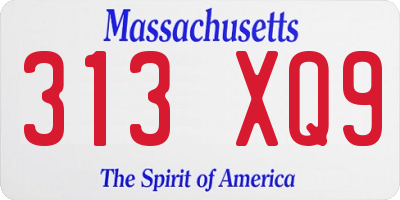 MA license plate 313XQ9