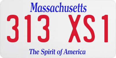 MA license plate 313XS1