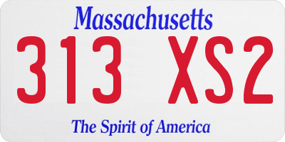 MA license plate 313XS2