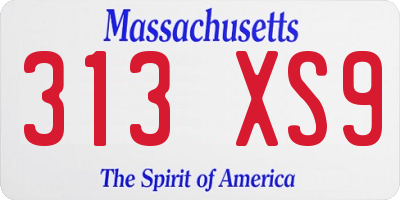 MA license plate 313XS9
