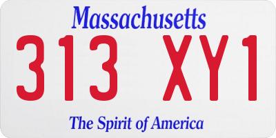 MA license plate 313XY1