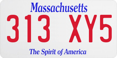 MA license plate 313XY5