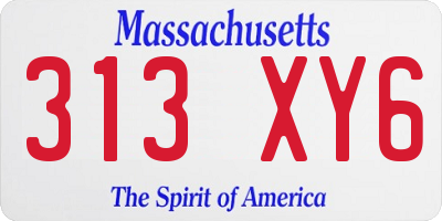 MA license plate 313XY6