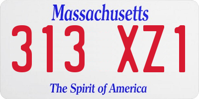 MA license plate 313XZ1
