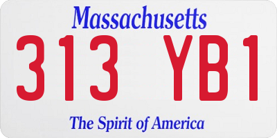 MA license plate 313YB1