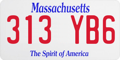MA license plate 313YB6