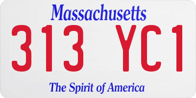 MA license plate 313YC1