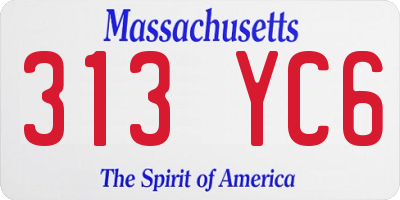 MA license plate 313YC6
